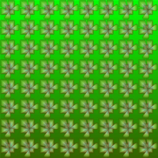 Naadloos Groen Patroon Met Abstracte Bloemen — Stockfoto