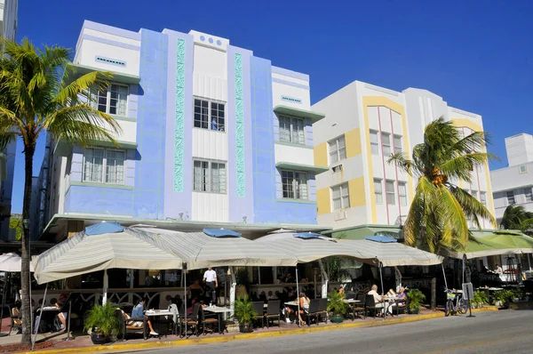 Miami South Beach Florida Eua Outubro Edifícios Ocean Drive Outubro — Fotografia de Stock