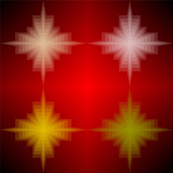 Rood Geel Kerst Sterren Vorm Patroon Achtergrond — Stockfoto