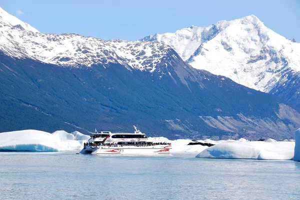 Perito Moreno Glacier Argentina Nov Barco Frente Glaciar Perito Moreno — Foto de Stock