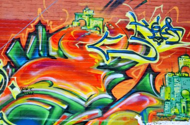 MONTREAL CANADA MARCH 30: Street art Montreal on march 30 2014 in Montreal Canada. Montreal. is the perfect place to walk in the back alleys and abandoned areas, looking for fresh air and street art. 