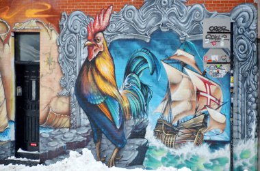 MONTREAL CANADA MARCH 30: Street art Montreal on march 30 2014 in Montreal Canada. Montreal. is the perfect place to walk in the back alleys and abandoned areas, looking for fresh air and street art. 