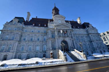 Montreal Kanada-16 Şubat: Montreal belediye binası Kanada 'da İkinci İmparatorluk tarzının en iyi örneklerinden biridir.