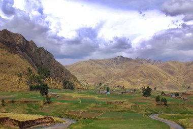 Kutsal İncas Vadisi 'nin dağının manzarası, Peru