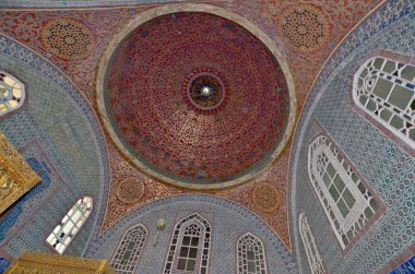 ISTANBUL TURKEY 29 Eylül 2013: İstanbul 'da 29 Eylül 2013' te Topkapı Sarayı 'nda güzel bir dekorasyon. Topkap mı? Saray Osmanlı Sultanlarının birincil ikametgahıydı.