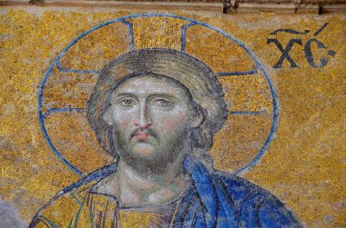 ISTANBUL SEPT. 30 Eylül 2013 'te İstanbul' un Ayasofya kentindeki Mozaik. Ayasofya eski bir Ortodoks ataerkil bazilikası, sonra cami, şimdi de müze.