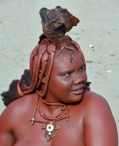 Swakopmund Namibia 2014 Unbekannte Frau Aus Dem Himba Stamm Die — Stockfoto