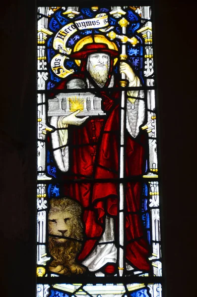 Saint John Newfoundland Juni Infärgat Glasfönster Katedralen John Baptist Ligger — Stockfoto