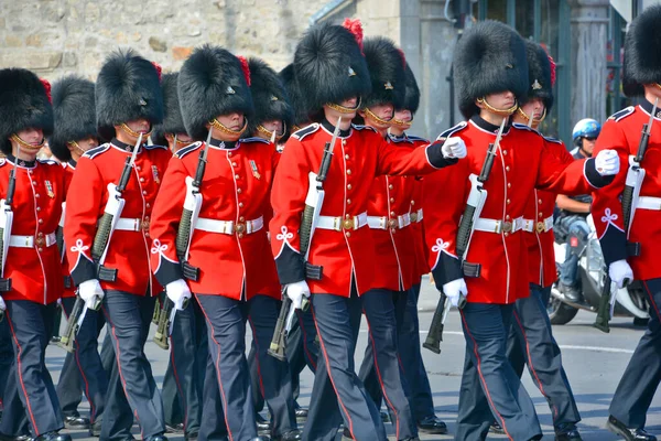 加拿大蒙特利尔 阅兵的士兵的皇家第 军团和口语范门业是加拿大军队在九月一个步兵团 2014 年在加拿大魁北克蒙特利尔 — 图库照片