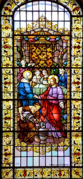 Quebec City Canada Sept 2014 Stained Glass Window Notre Dame — Stock Photo, Image