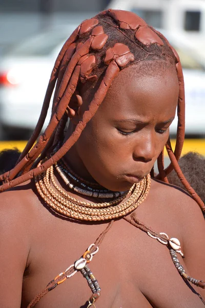 Swakopmund Namibia Octubre 2014 Mujer Identificada Tribu Himba Los Himba —  Fotos de Stock