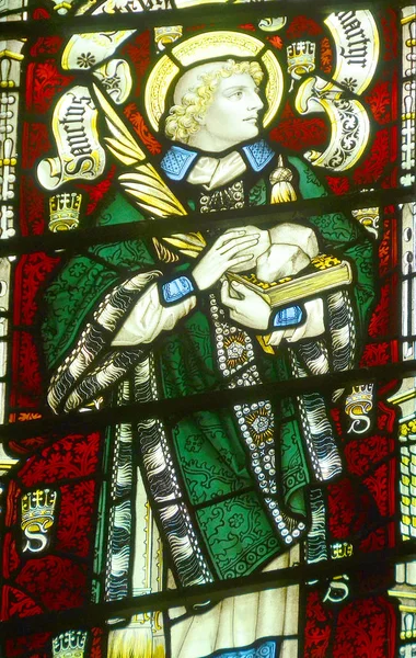 Saint John Newfoundland June Stained Glass Window Cathedral John Baptist — Stock Photo, Image