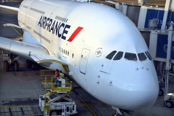 Johannesburg Afrique Sud Octobre Air France A380 Aéroport Johannesburg Préparation — Photo