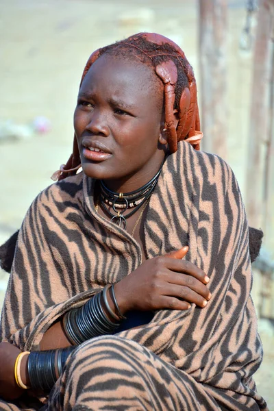 Swakopmund Namibia October 2014 Unidentified Woman Himba Tribe Himba Indigenous — Stock Photo, Image