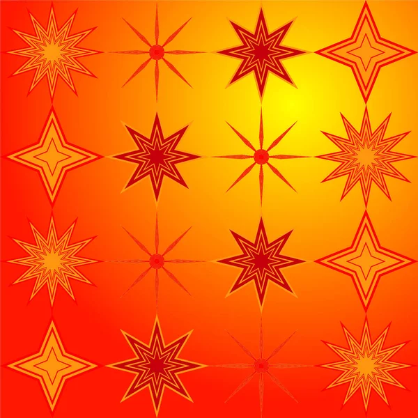 Laranja Amarelo Vermelho Natal Estrelas — Fotografia de Stock