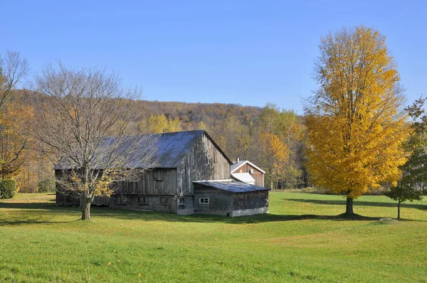 Old Historic Barn Autumn Bromont Quebec Canada — Stock Photo, Image