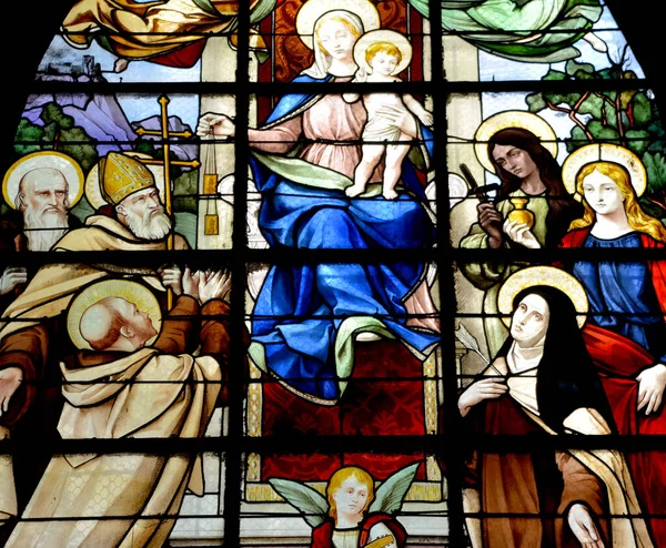 Paris France Oct Stained Glass Window Church Saint Merri Small — 스톡 사진