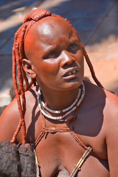 Swakopmund Namibia Października 2014 Kobieta Plemienia Himba Himba Rdzennych Ludów — Zdjęcie stockowe