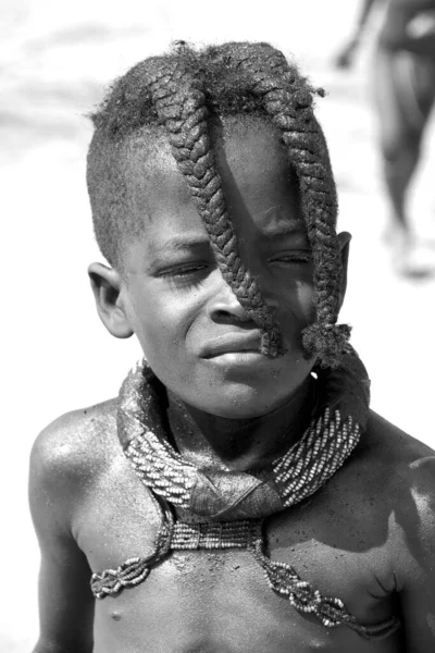 Khorixas Namibia Oktober 2014 Oidentifierat Barn Himba Stam Himba Ursprungsbefolkningar — Stockfoto