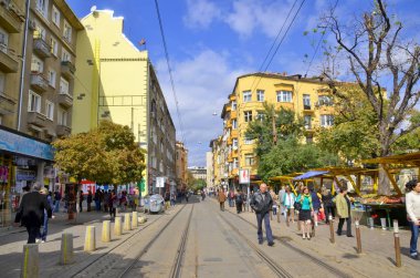 Bulgaristan 'ın Sofya kentindeki şehir caddesi