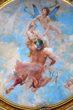 Chateau de Chantilly Fransa 17 Ekim: Chateau de Chantilly tavan resmi 17 Ekim 2014 tarihinde Chantilly Fransa 'da 