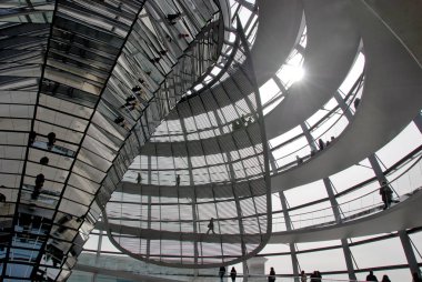 BERLİN, GERMANY - 14 APR 2018: Reichstag Cupola Dome view