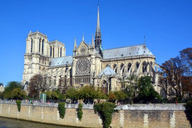 Paris, Fransa - 12 Ekim: Paris, Fransa 'nın Notre Dame katedrali, 12 Ekim 2014, Paris' in en ünlü simgelerinden biri. 2013 'te katedral 850' nci yılını kutladı..
