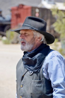 Tucson Arizona 24 Nisan: Genç bir kovboy, genellikle Amerika ya da Avustralya 'dan gelen profesyonel bir çobandır. Eski Tucson Arizona 'da