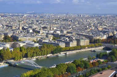 Paris, Fransa 'daki Eyfel Kulesi' nden Paris 'e kuş bakışı