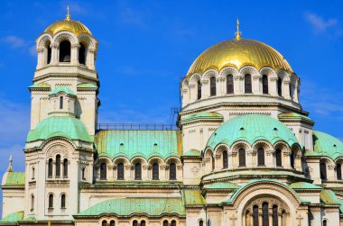 SOFIA BULGARIA SEPTEMBER 28 The St. Alexander Nevsky Katedrali, 28 Eylül 2013 tarihinde Sofya 'da Bulgaristan' ın başkenti Sofya 'daki bir Bulgar Ortodoks katedrali.