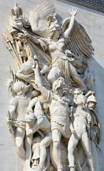 Paris França Outubro Detalhes Arco Triunfo Etoile Arco Triunfo Monumento — Fotografia de Stock