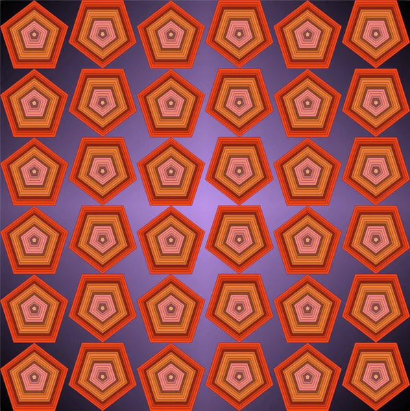Forma Del Pentagono Arancione Rosso Sfondo Senza Cuciture — Foto Stock