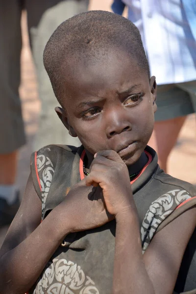 Khorixas Namibië Oktober 2014 Ongeïdentificeerd Kind Himba Stam Himba Zijn — Stockfoto