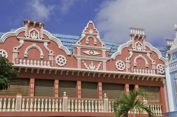 Típica Arquitectura Diseño Holandés Centro Plaza Oranjestad Aruba Caribe Barlovento —  Fotos de Stock
