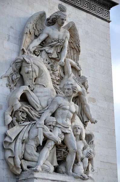 Paris France October Details Triumphal Arch Etoile Arc Triomphe Пам — стокове фото