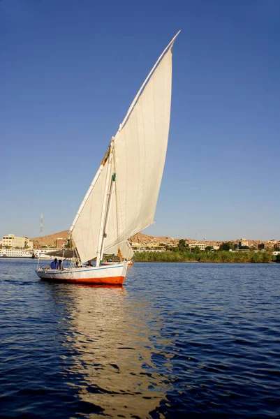 Aswan Egypt Nov Фелуккккські Вітрила Річці Ніл Поблизу Асуану Єгипет — стокове фото