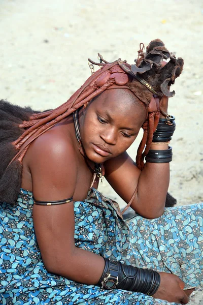 Swakopmund Namibia Outubro 2014 Mulher Não Identificada Tribo Himba Himba — Fotografia de Stock