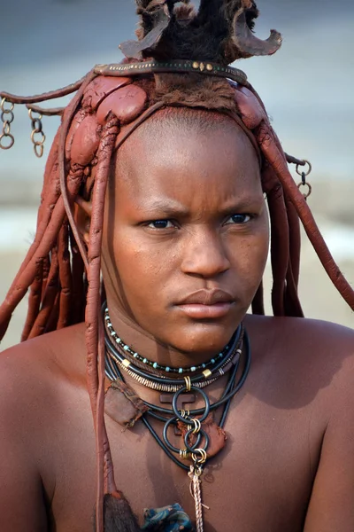 Swakopmund Namibia Października 2014 Kobieta Plemienia Himba Himba Rdzennych Ludów — Zdjęcie stockowe