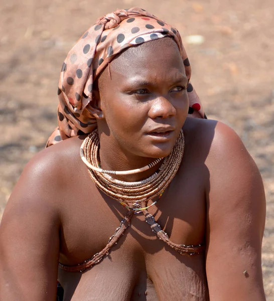 Swakopmund Namibia 2014 Unbekannte Frau Aus Dem Himba Stamm Die — Stockfoto