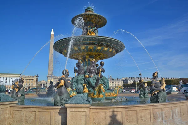Párizs Franciaország Október Fountain River Commerce Navigation 1840 Place Concorde — Stock Fotó