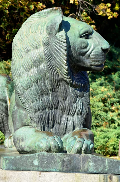 Lion Frente Monumento Guerrero Desconocido Está Situado Junto Iglesia Santa — Foto de Stock