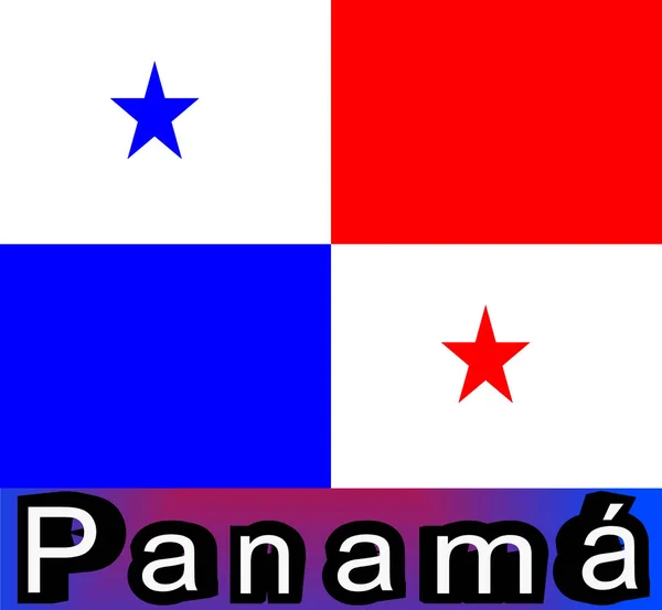 Ilustração Vetorial Uma Bandeira Panamá — Fotografia de Stock