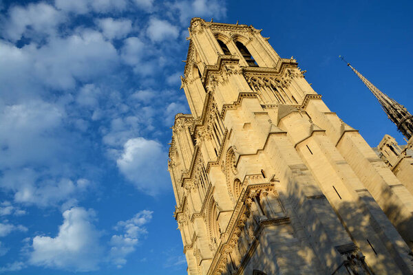 PARIS, FRANCE - OCTOBER 12: The Notre Dame cathedral of Paris, France, on october 12, 2013, one of the most famous landmarks in Paris. In 2014, the cathedral celebrate its 850 years anniversary.