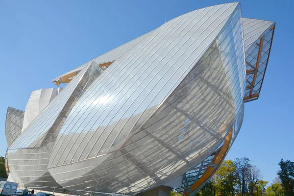 Париж Франция Окт Здание Фонда Louis Vuitton Строительство Которого Началось — стоковое фото