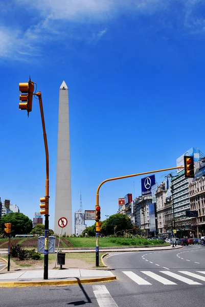Aree Buenos Argentina Novembre Obelisco Avenida Julio Ampio Viale Nella — Foto Stock