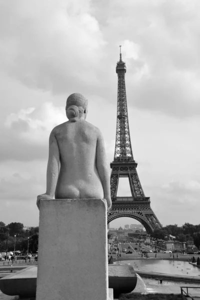 Paris France Octobre Statue Devant Tour Eiffel Tour Eiffel Octobre — Photo