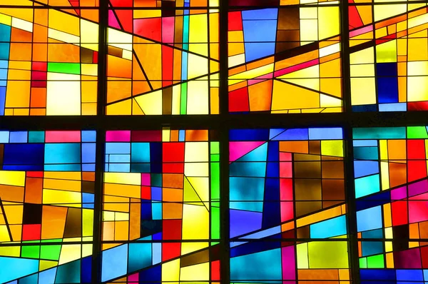 Gaspe Quebec Kanada Augusti Modernt Målat Glasfönster Christ Church Cathedral — Stockfoto