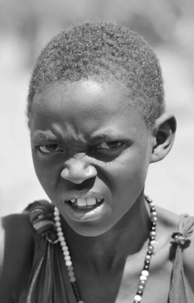 Serengeti Tanzania October Unidentified Young Masai Boy Walk Africa Bush — Stock Photo, Image