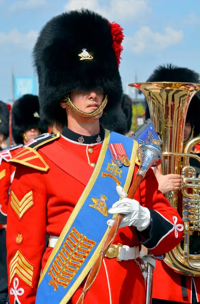 Montreal Canada Septiembre Desfile Soldados Del Regimiento Real Coloquialmente Van — Foto de Stock