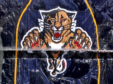 MONTREAL, CANADA - 24 Ocak 2009 tarihinde Montreal Kanada 'da oynanan 57e All-Star maçında, Florida Panthers' ın buz bloğundaki Molson Center of Montreal Kanada forması